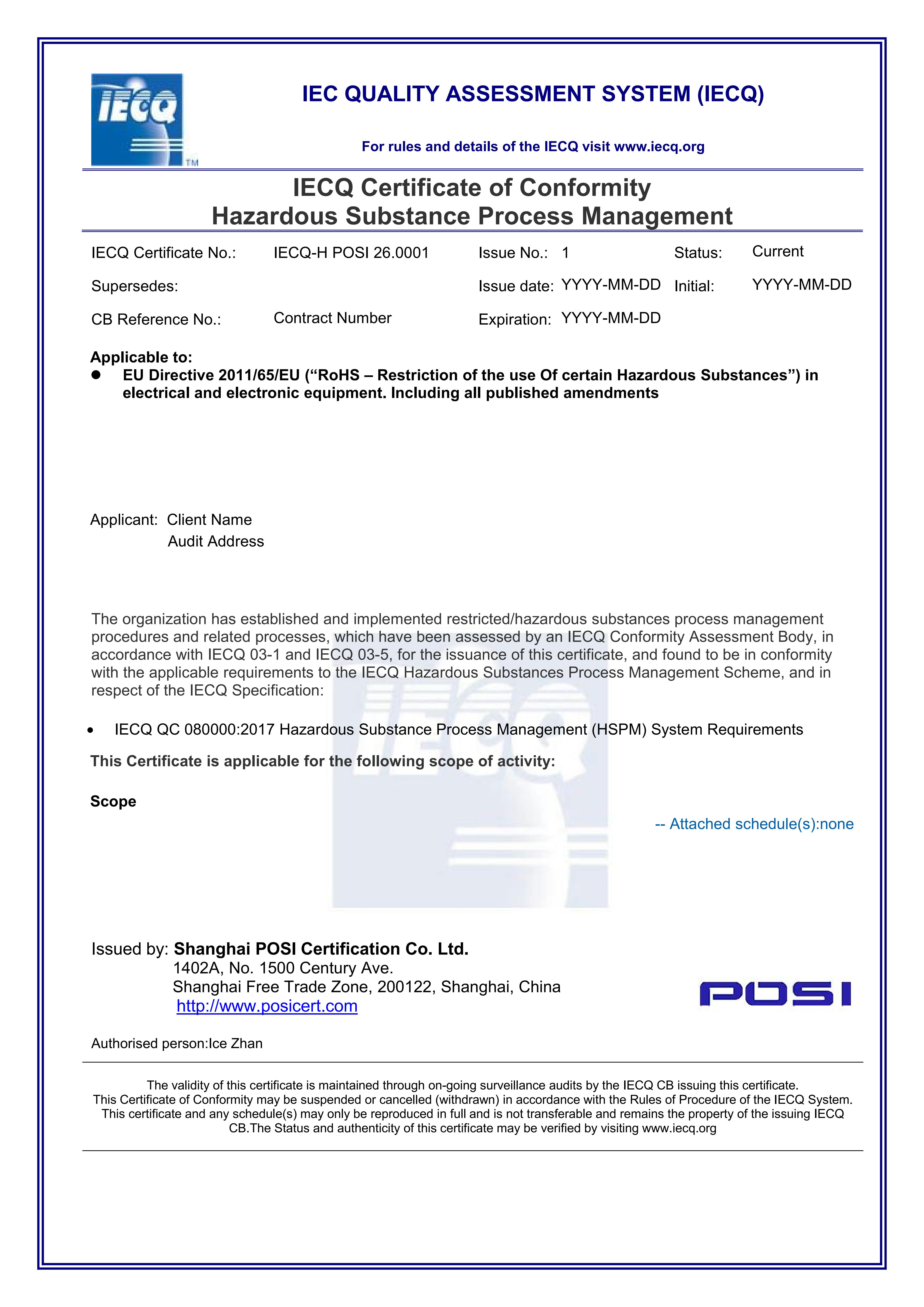 HSPM Certificate Sample